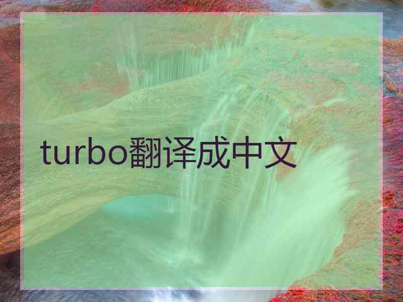 turbo翻译成中文